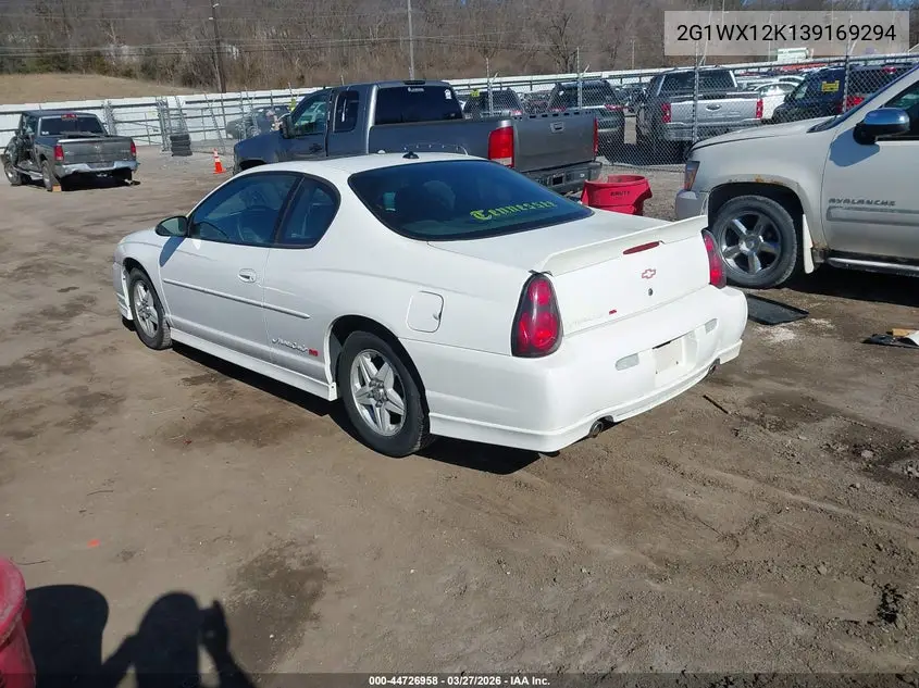 2003 Chevrolet Monte Carlo Ss VIN: 2G1WX12K139169294 Lot: 44726958