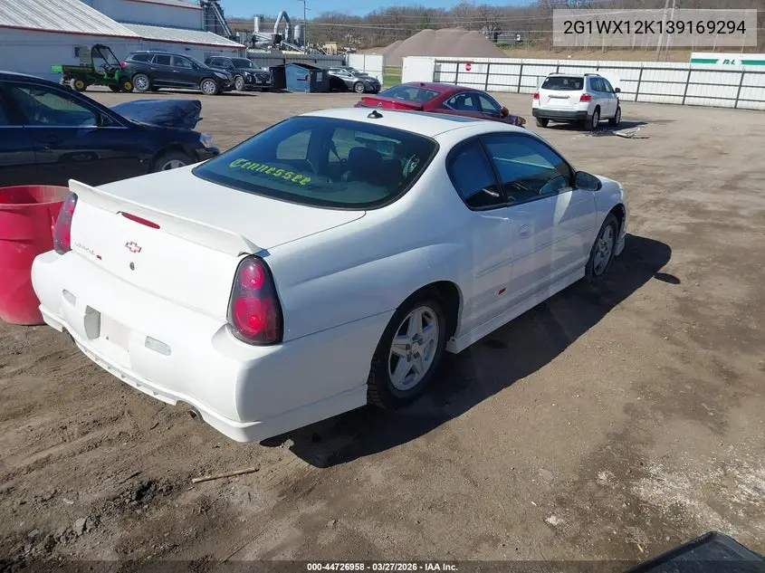 2003 Chevrolet Monte Carlo Ss VIN: 2G1WX12K139169294 Lot: 44726958