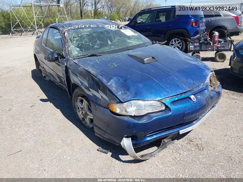 2003 Chevrolet Monte Carlo Ss VIN: 2G1WX12KX39282449 Lot: 44790048