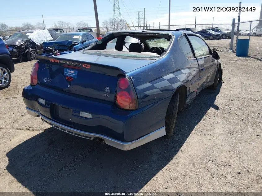 2003 Chevrolet Monte Carlo Ss VIN: 2G1WX12KX39282449 Lot: 44790048