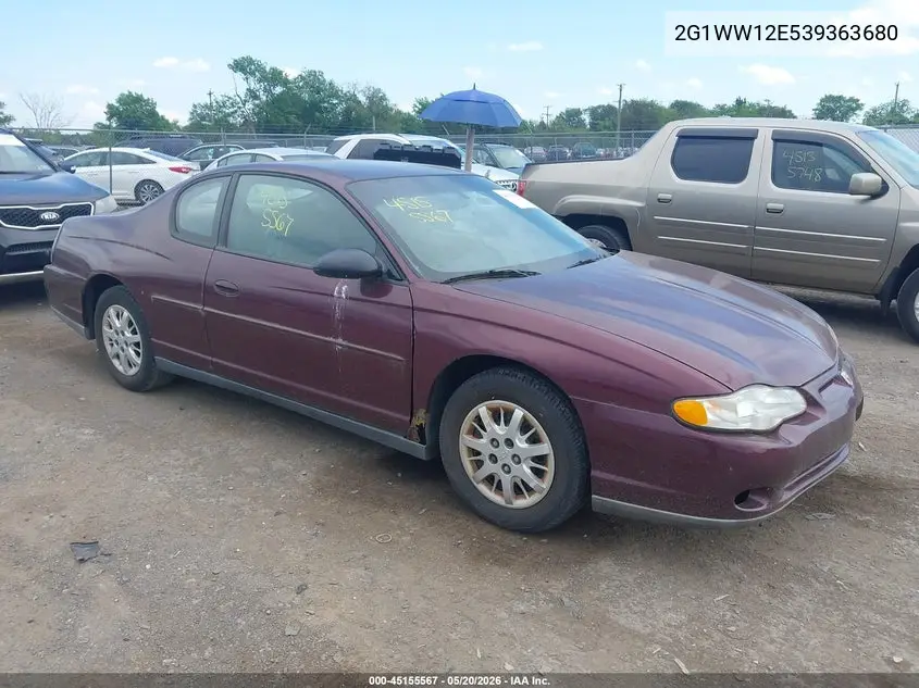 2003 Chevrolet Monte Carlo Ls VIN: 2G1WW12E539363680 Lot: 45155567