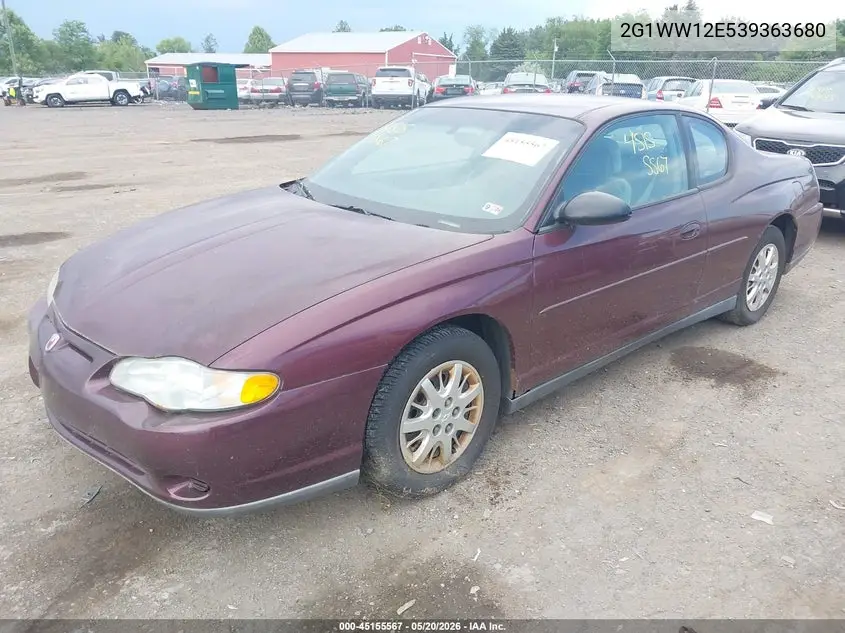 2003 Chevrolet Monte Carlo Ls VIN: 2G1WW12E539363680 Lot: 45155567