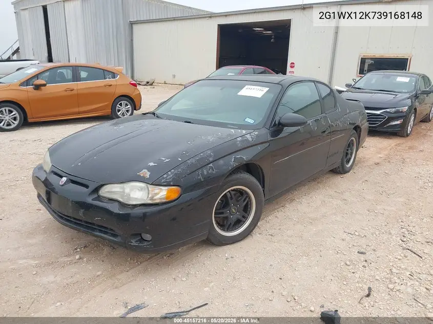 2003 Chevrolet Monte Carlo Ss VIN: 2G1WX12K739168148 Lot: 45157216