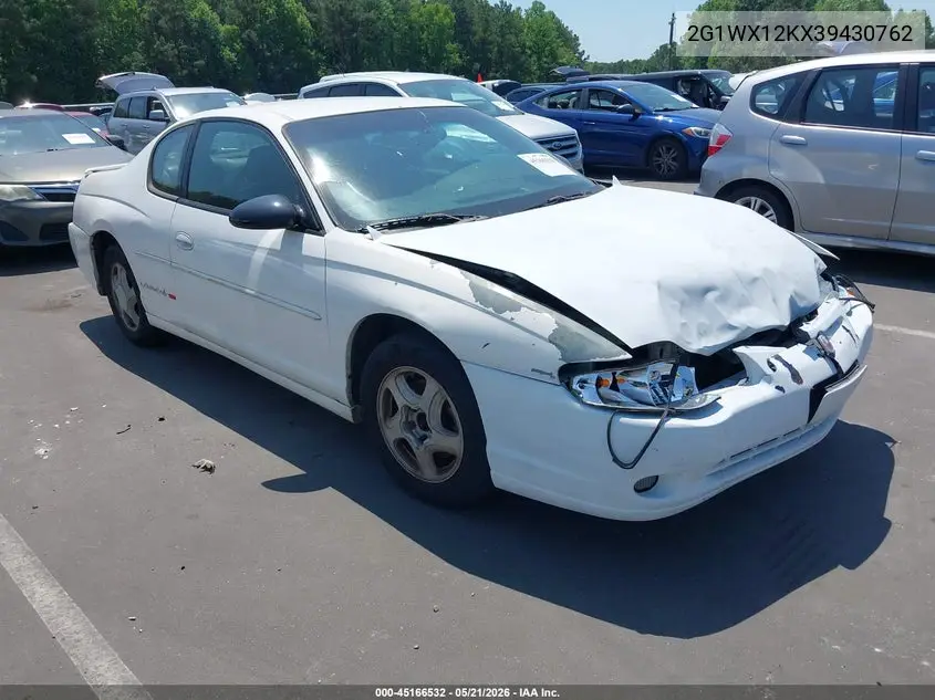 2003 Chevrolet Monte Carlo Ss VIN: 2G1WX12KX39430762 Lot: 45166532