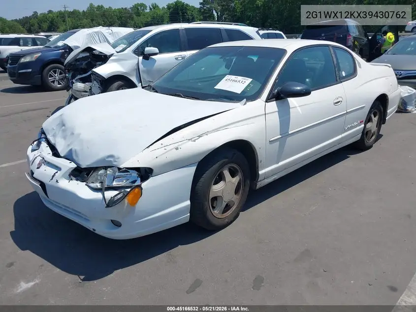 2003 Chevrolet Monte Carlo Ss VIN: 2G1WX12KX39430762 Lot: 45166532