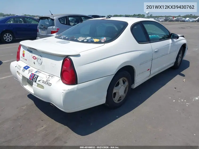 2003 Chevrolet Monte Carlo Ss VIN: 2G1WX12KX39430762 Lot: 45166532