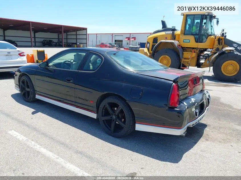 2003 Chevrolet Monte Carlo Ss VIN: 2G1WX12KX39446086 Lot: 45445889