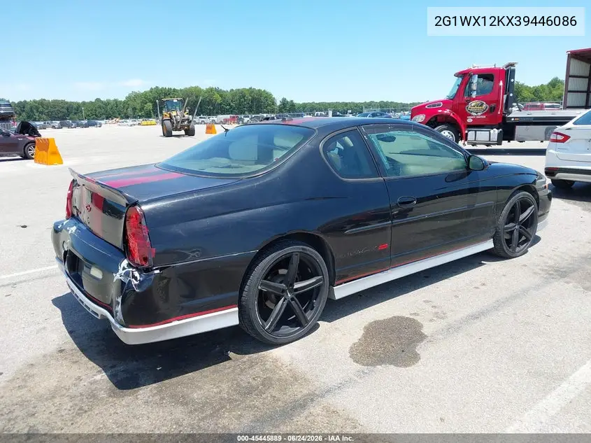 2003 Chevrolet Monte Carlo Ss VIN: 2G1WX12KX39446086 Lot: 45445889