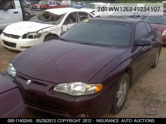 2004 Chevrolet Monte Carlo Ls VIN: 2G1WW12E849234107 Lot: 11402545