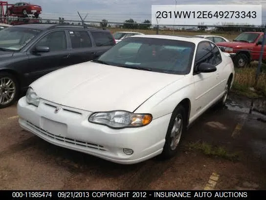 2004 Chevrolet Monte Carlo Ls VIN: 2G1WW12E649273343 Lot: 11985474