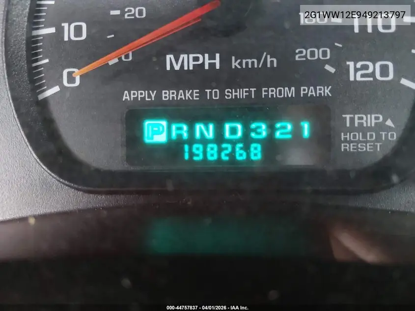 2004 Chevrolet Monte Carlo Ls VIN: 2G1WW12E949213797 Lot: 44757837