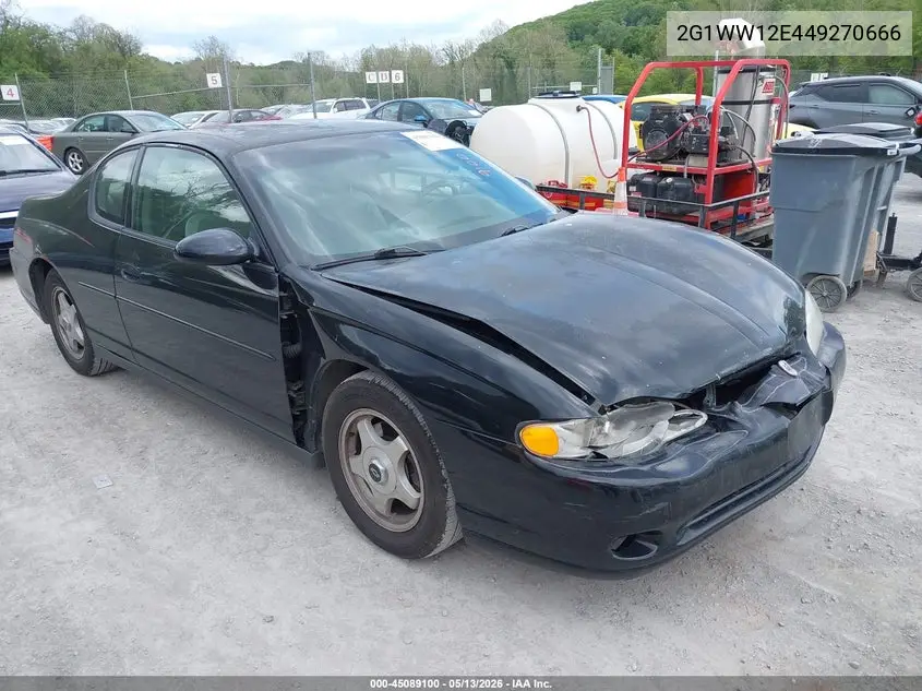 2004 Chevrolet Monte Carlo Ls VIN: 2G1WW12E449270666 Lot: 45089100