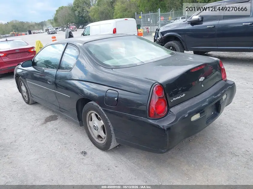 2004 Chevrolet Monte Carlo Ls VIN: 2G1WW12E449270666 Lot: 45089100