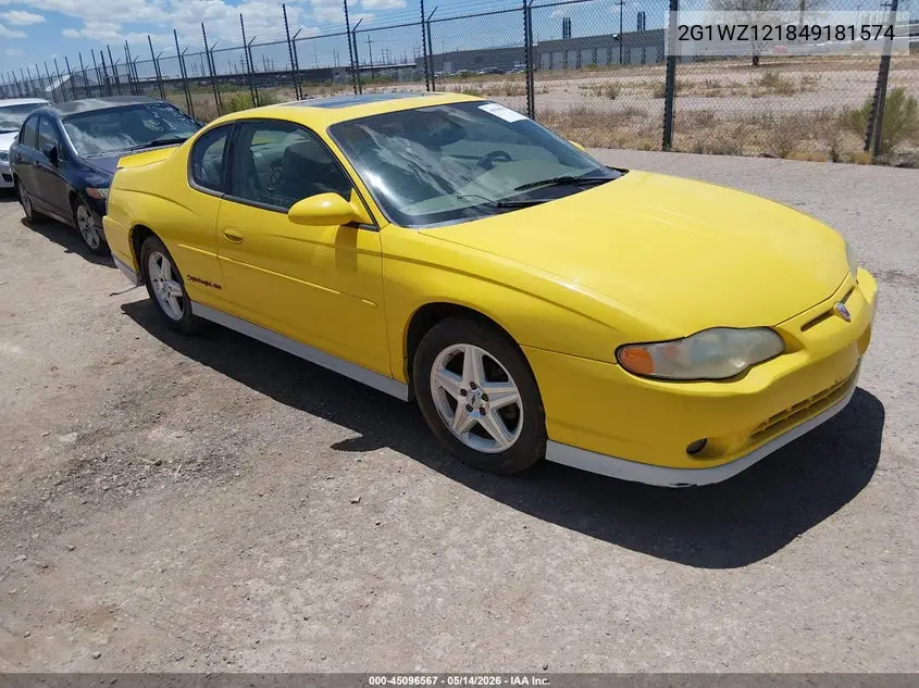 2004 Chevrolet Monte Carlo Supercharged Ss VIN: 2G1WZ121849181574 Lot: 45096567