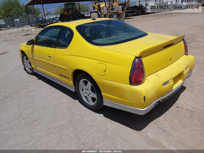 2004 Chevrolet Monte Carlo Supercharged Ss VIN: 2G1WZ121849181574 Lot: 45096567