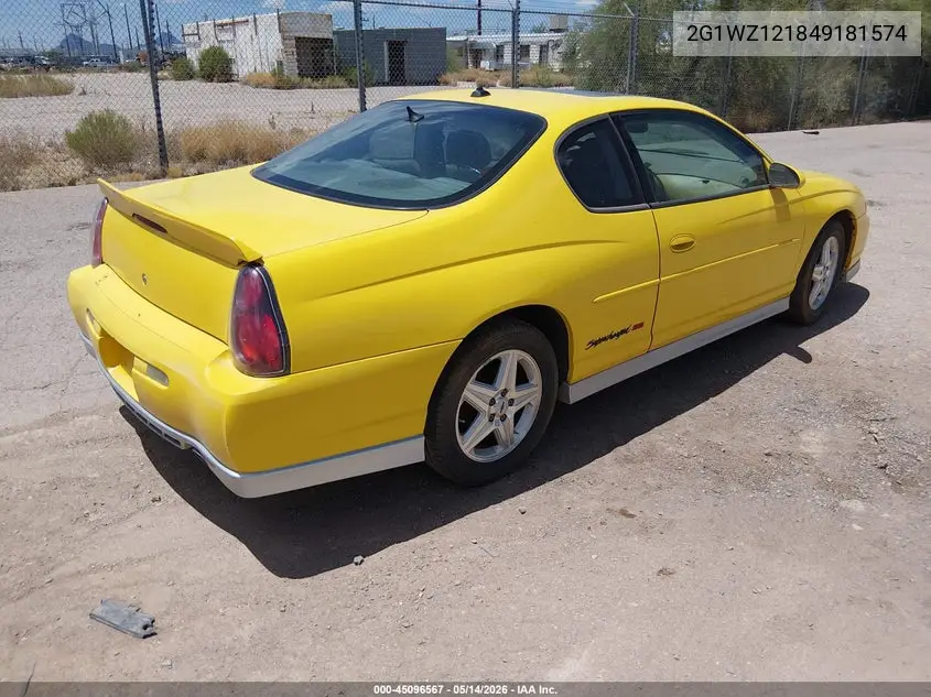 2004 Chevrolet Monte Carlo Supercharged Ss VIN: 2G1WZ121849181574 Lot: 45096567