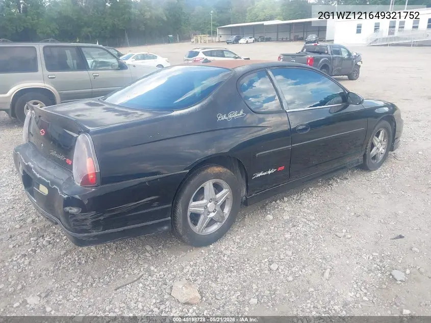 2004 Chevrolet Monte Carlo Supercharged Ss VIN: 2G1WZ121649321752 Lot: 45198728