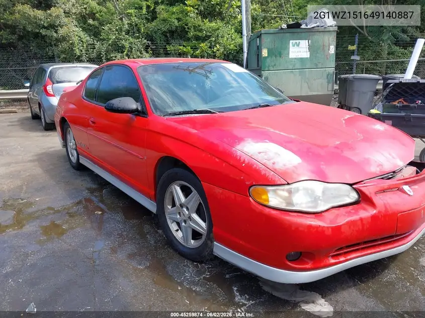 2004 Chevrolet Monte Carlo Supercharged Ss VIN: 2G1WZ151649140887 Lot: 45259874