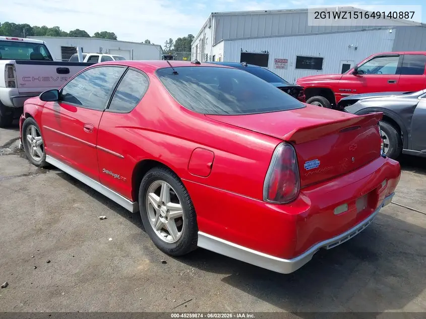 2004 Chevrolet Monte Carlo Supercharged Ss VIN: 2G1WZ151649140887 Lot: 45259874