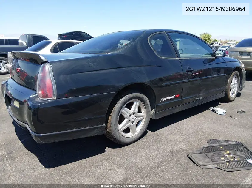 2004 Chevrolet Monte Carlo Supercharged Ss VIN: 2G1WZ121549386964 Lot: 45389799