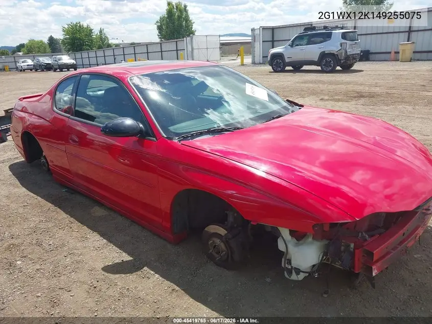 2004 Chevrolet Monte Carlo Ss VIN: 2G1WX12K149255075 Lot: 45419765
