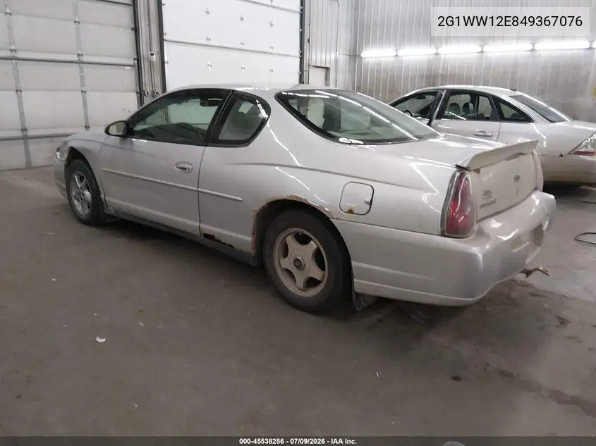 2004 Chevrolet Monte Carlo Ls VIN: 2G1WW12E849367076 Lot: 45538256