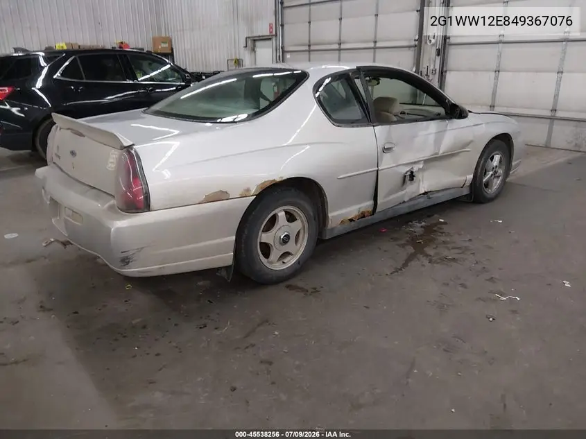 2004 Chevrolet Monte Carlo Ls VIN: 2G1WW12E849367076 Lot: 45538256