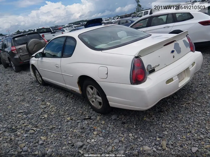 2004 Chevrolet Monte Carlo Ls VIN: 2G1WW12E649210503 Lot: 45555332