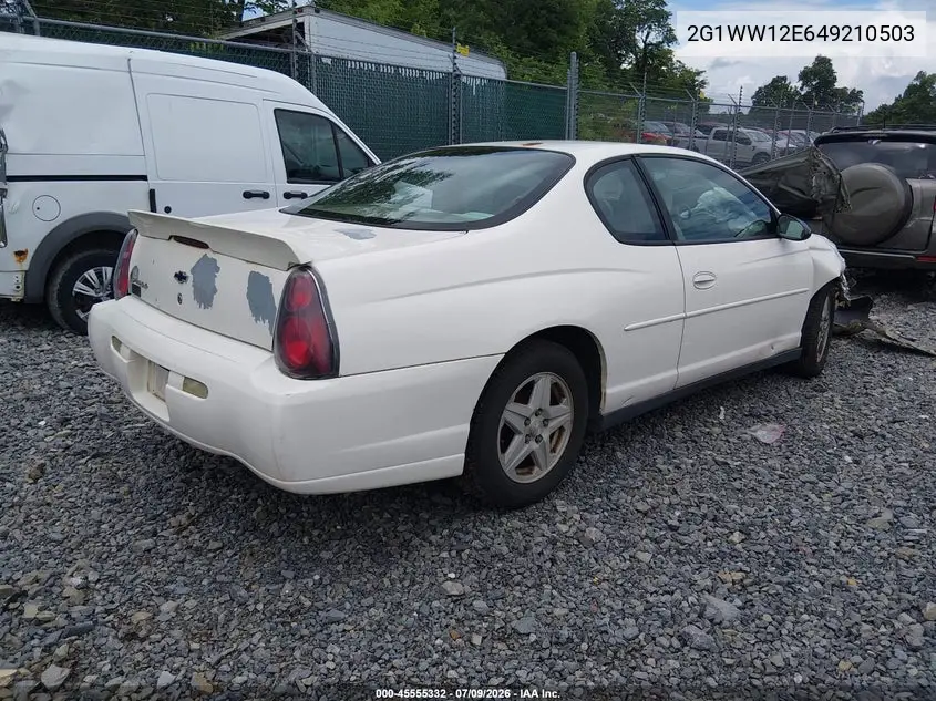 2004 Chevrolet Monte Carlo Ls VIN: 2G1WW12E649210503 Lot: 45555332
