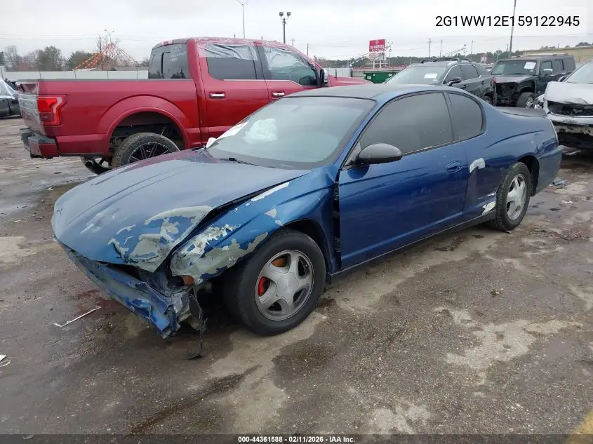 2005 Chevrolet Monte Carlo Ls VIN: 2G1WW12E159122945 Lot: 44361588