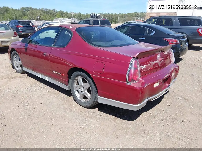 2005 Chevrolet Monte Carlo Supercharged Ss VIN: 2G1WZ151959305512 Lot: 44842433