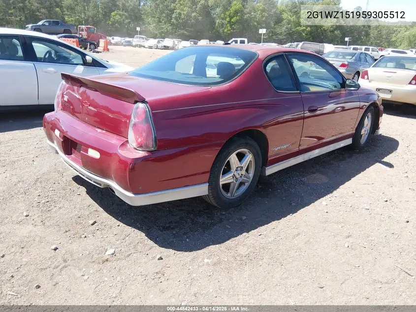 2005 Chevrolet Monte Carlo Supercharged Ss VIN: 2G1WZ151959305512 Lot: 44842433