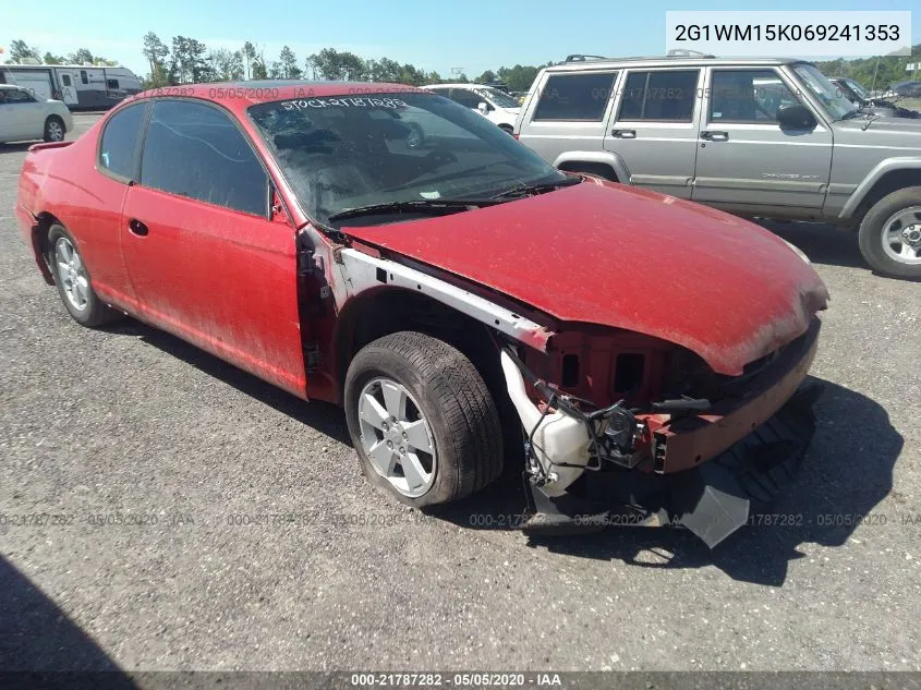 2006 Chevrolet Monte Carlo Lt VIN: 2G1WM15K069241353 Lot: 21787282