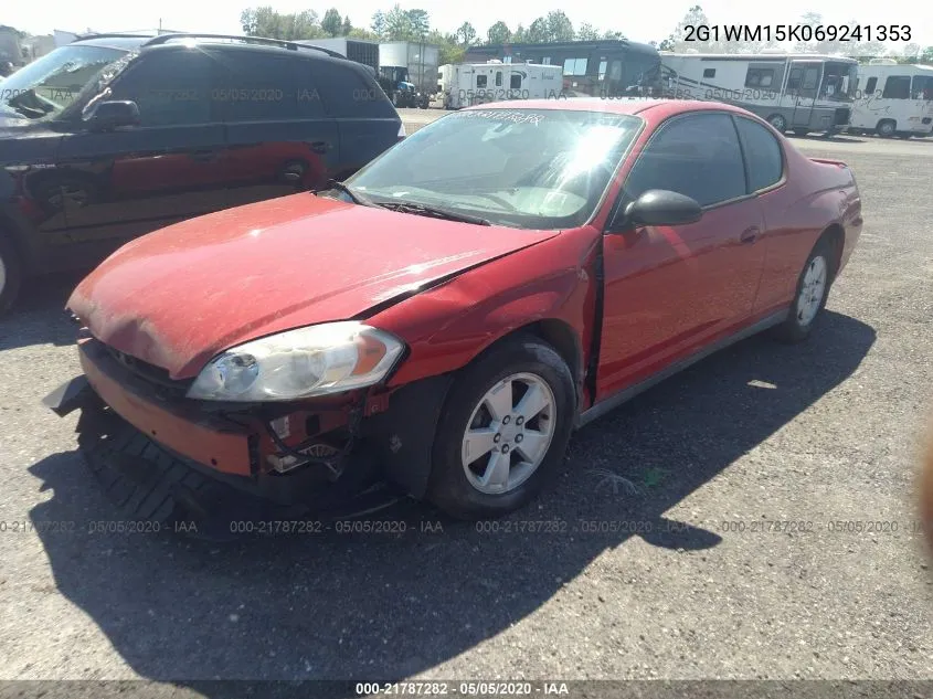 2006 Chevrolet Monte Carlo Lt VIN: 2G1WM15K069241353 Lot: 21787282