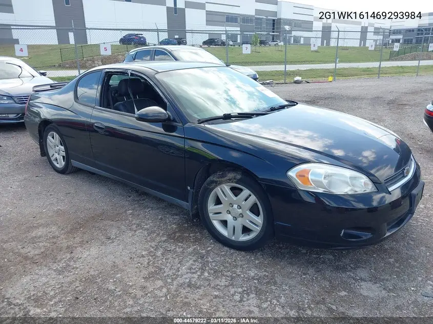 2006 Chevrolet Monte Carlo Lt VIN: 2G1WK161469293984 Lot: 44579222