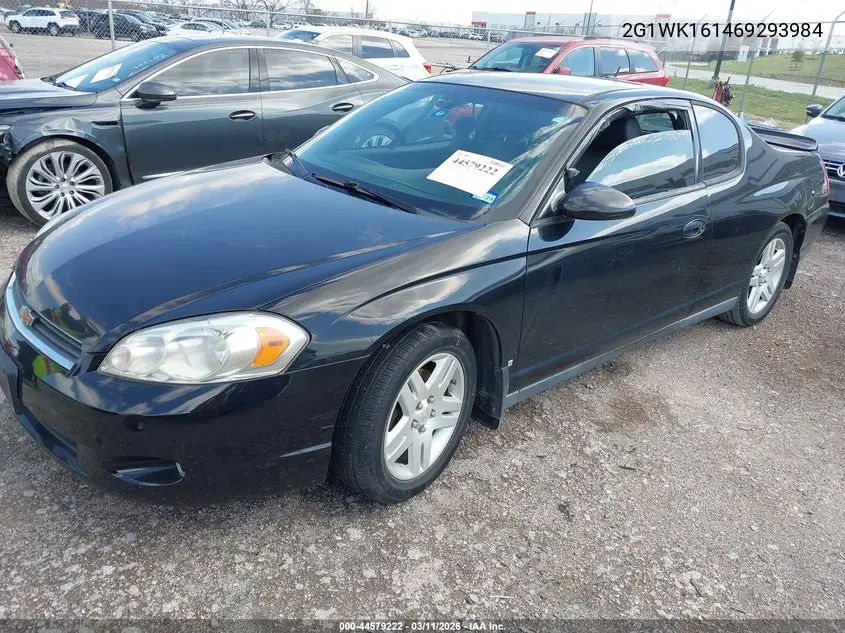 2006 Chevrolet Monte Carlo Lt VIN: 2G1WK161469293984 Lot: 44579222
