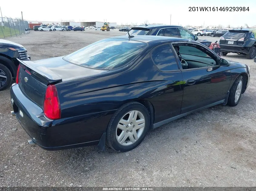 2006 Chevrolet Monte Carlo Lt VIN: 2G1WK161469293984 Lot: 44579222