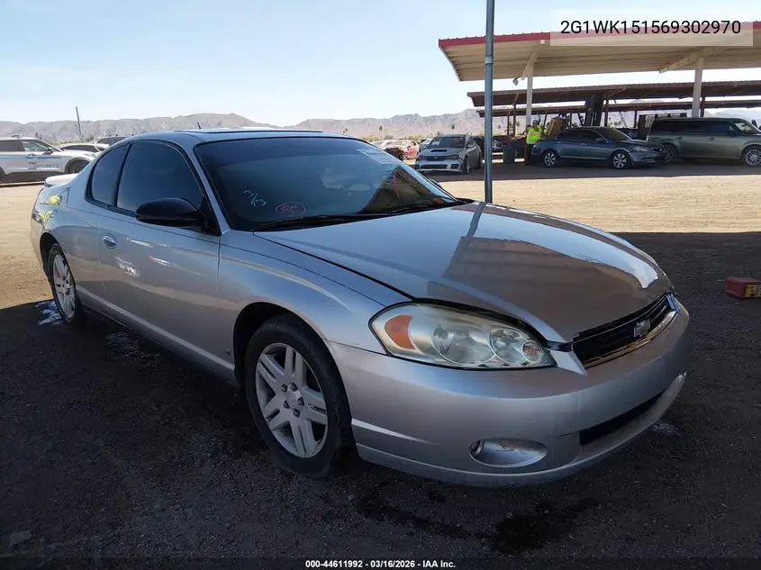 2006 Chevrolet Monte Carlo Lt VIN: 2G1WK151569302970 Lot: 44611992