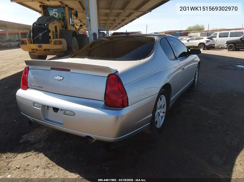 2006 Chevrolet Monte Carlo Lt VIN: 2G1WK151569302970 Lot: 44611992