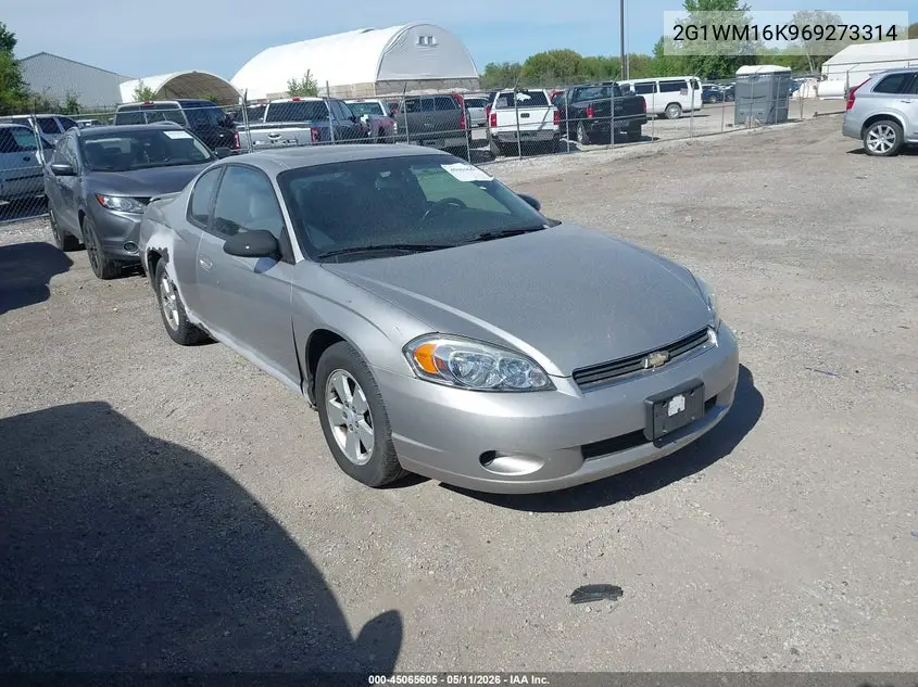 2006 Chevrolet Monte Carlo Lt VIN: 2G1WM16K969273314 Lot: 45065605