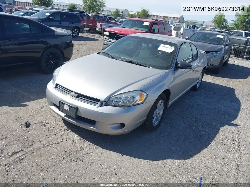2006 Chevrolet Monte Carlo Lt VIN: 2G1WM16K969273314 Lot: 45065605