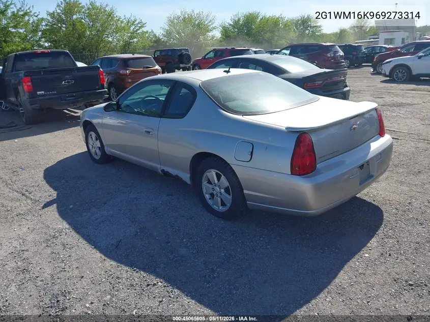 2006 Chevrolet Monte Carlo Lt VIN: 2G1WM16K969273314 Lot: 45065605