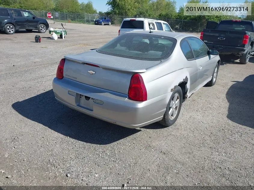 2006 Chevrolet Monte Carlo Lt VIN: 2G1WM16K969273314 Lot: 45065605