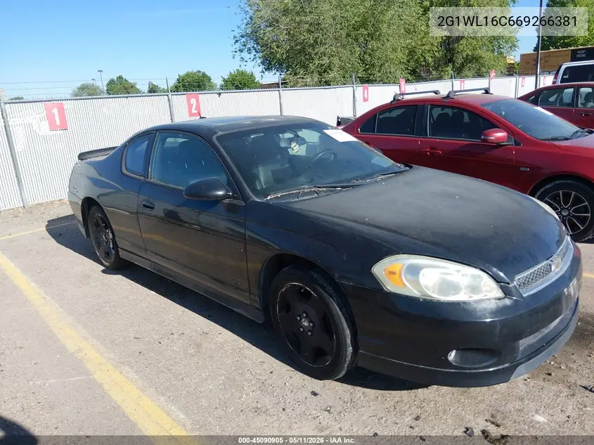 2006 Chevrolet Monte Carlo Ss VIN: 2G1WL16C669266381 Lot: 45090905