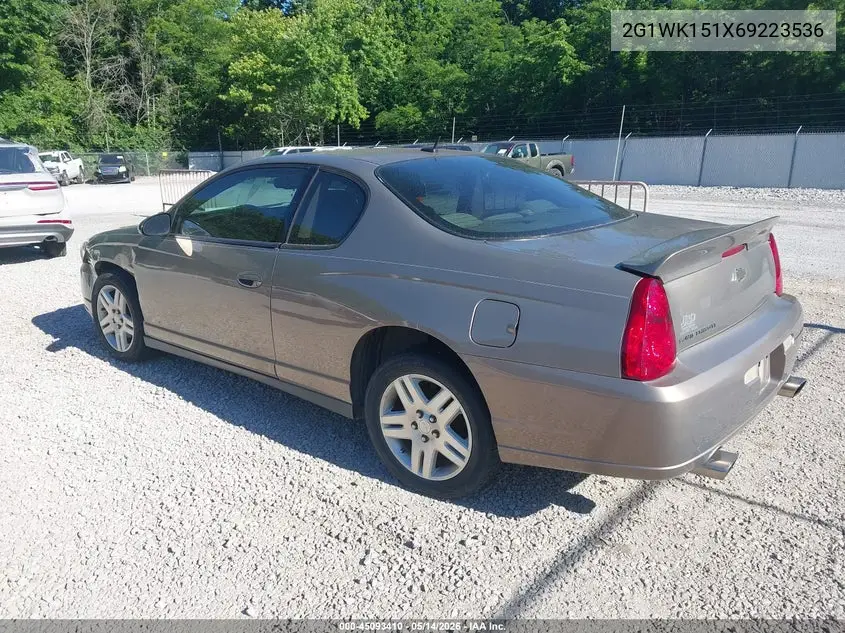 2006 Chevrolet Monte Carlo Lt VIN: 2G1WK151X69223536 Lot: 45093410