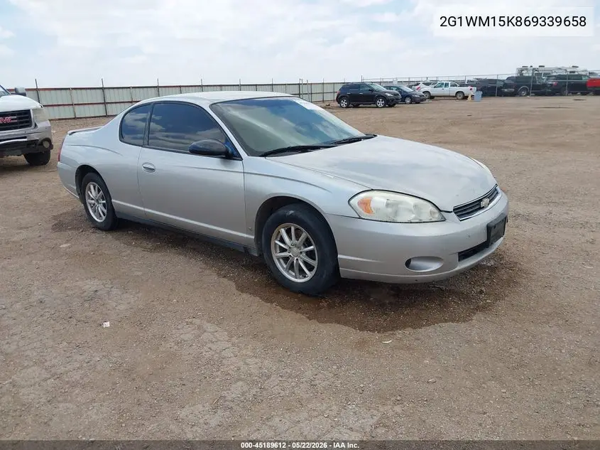 2006 Chevrolet Monte Carlo Lt VIN: 2G1WM15K869339658 Lot: 45189612