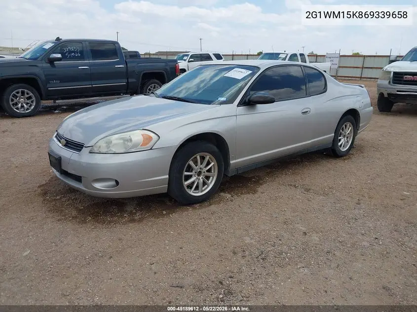 2006 Chevrolet Monte Carlo Lt VIN: 2G1WM15K869339658 Lot: 45189612