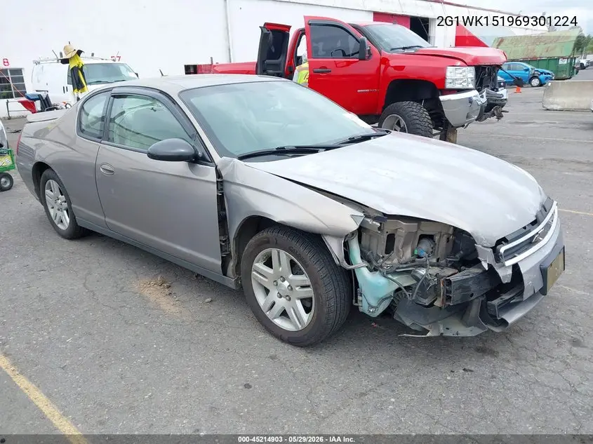 2006 Chevrolet Monte Carlo Lt VIN: 2G1WK151969301224 Lot: 45214903