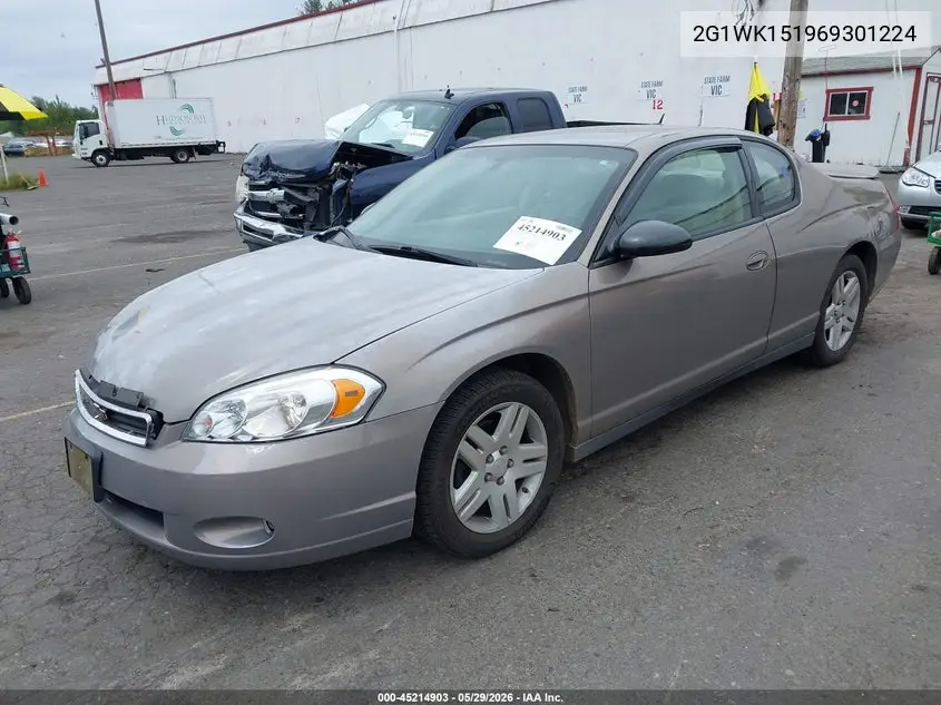 2006 Chevrolet Monte Carlo Lt VIN: 2G1WK151969301224 Lot: 45214903