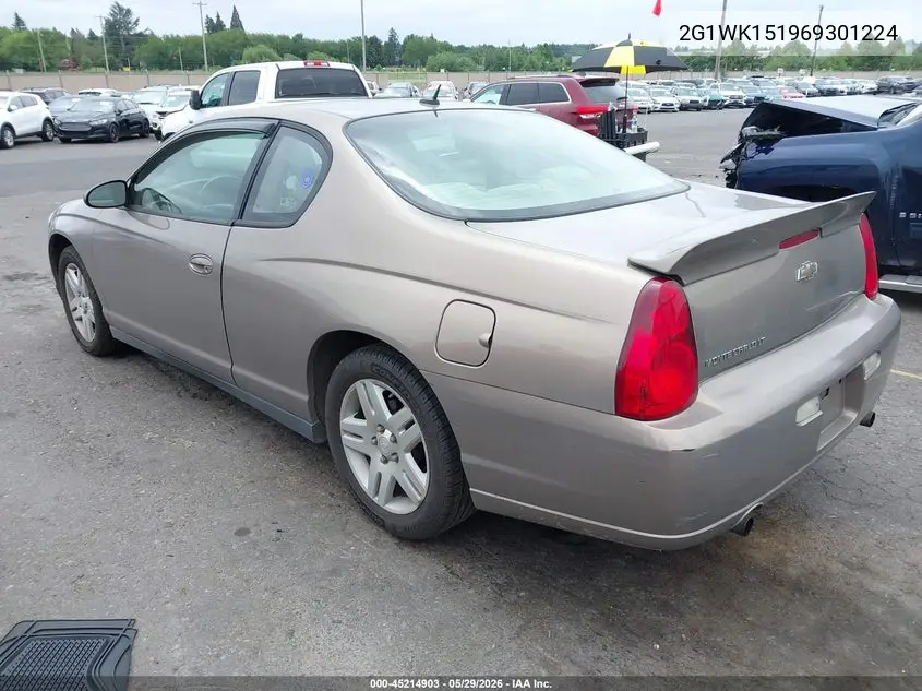 2006 Chevrolet Monte Carlo Lt VIN: 2G1WK151969301224 Lot: 45214903